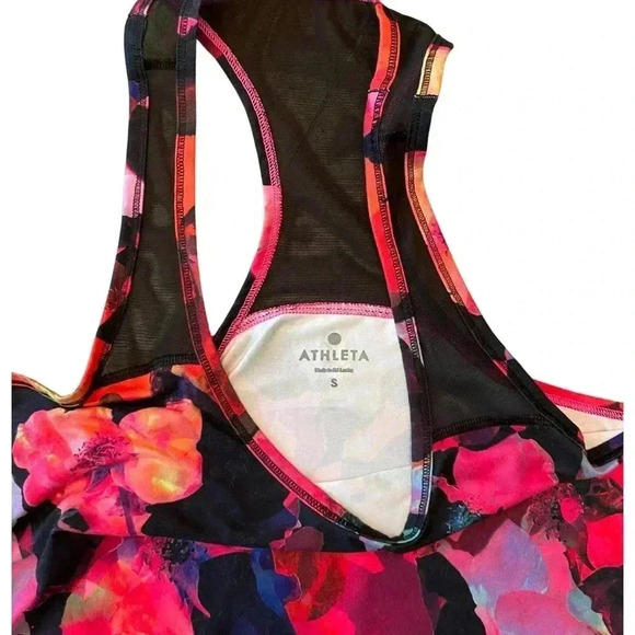 Athleta Multicolor Print Mesh Racerback Tank Size Small - Picture 4 of 7